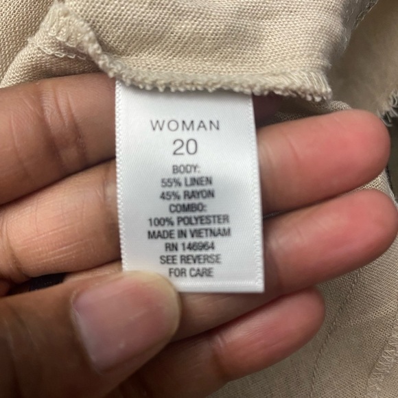 Roz & Ali plus size 20 linen sleeveless animal print dress - Picture 5 of 6